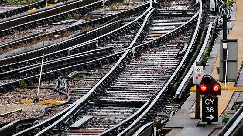 A switch on a train train.